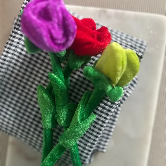 Black + White Mini Check Cloth Napkins Set of 6 New Condition - Picture 6 of 10